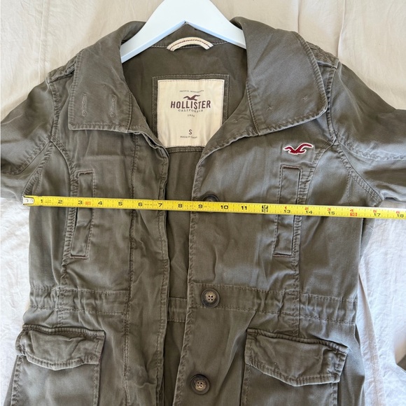 Hollister Olive Utility Jacket Size S Military Style Lightweight Coat - Picture 8 of 9